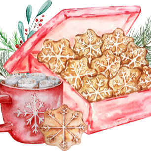 Adesivo Redondo Festa de Feriado do Cookie Exchange