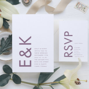 Convite Púrpura e branca ultra-moderna editável