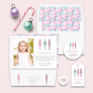 Adesivo Redondo Pastel Nutcracker Soldiers Balé Feliz Natal