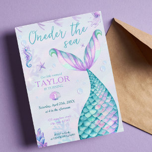Convite Dois segundos aniversários de Sereia do Mar