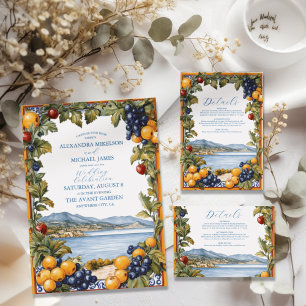 Convite Casamento mediterrânico Ilustrado