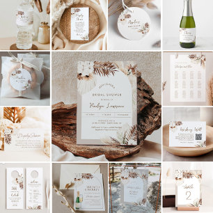 Cartão De Informações SIERRA Boho Wishing Good, Fundo de lua de mel QR C