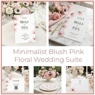 Convite Elegante Rosa Bege Floral Arte Refinada Casamento