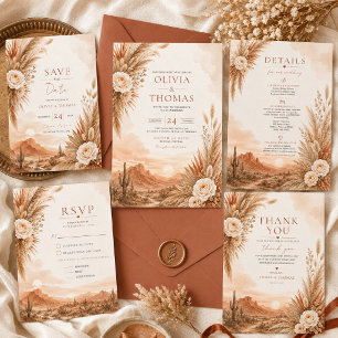 Cartão de Agradecimento de Casamento Boho Pôr do S