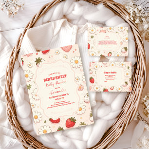 Cartão De Informações Berry Sweet Pink Coquette Baby Diapper Raffle