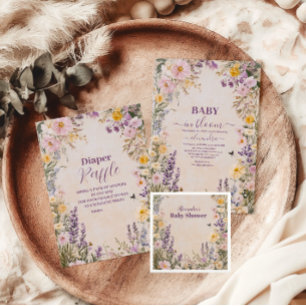 Convite Baby In Bloush Blush Primavera Floral Chá de frald