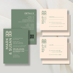 Redondo Adesivo de Casamento Verde Felicidade Dupla Modern