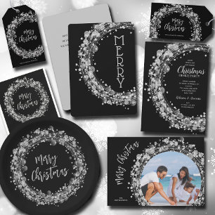 Cartão De Festividades Silver Stars Feliz Foto de Natal