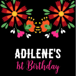 Adesivo Quadrado Flor Negra Fiesta Embroborada Mexicana