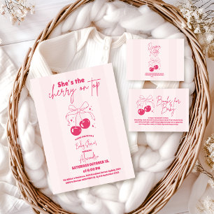 Convite Doodle Cherry no Chá de fraldas superior