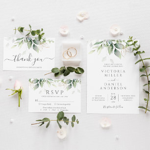 Cartão RSVP Casamento de Watercolor Eucalyptus Greenery