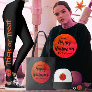 Moletom Na moda Black Red Orange Moon Halloween Mulheres