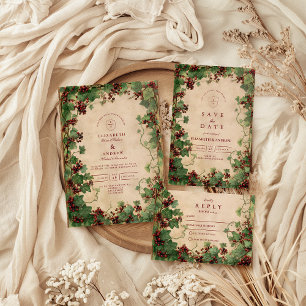 Cartão RSVP Casamento Rustic Ivy Romance