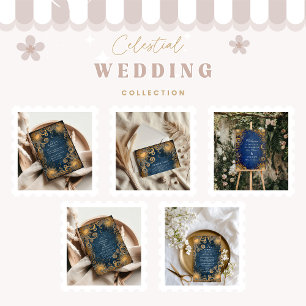 Cartão De Agradecimento Casamento Celestial Azul Real