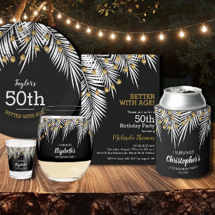 Orçamento Preto e Dourado 50º Convites de Aniversá