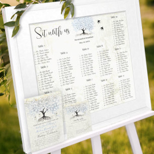 Convite Leite Leite Azul Coração Pêssego Árvore Aquarela