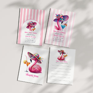 Convite Coquetel de Aniversário Rosa Quente Mais Velha e M