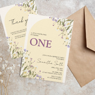 Convite Pequena primeiro aniversario de Aestética de Flor 
