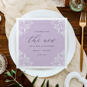 Convite Casamento de Lavanda Roxo Elegante