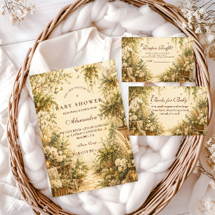 Convite Chá de Bebê Botânico Boho Atemporal