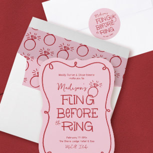 Adesivo Redondo Desenho de Doodela Vermelha e Rosa Piscando Antes 