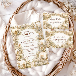 Cartão De Informações Sorteio de Fraldas Enchanted White Pumpkin Village