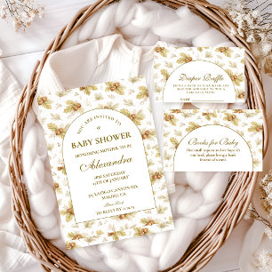 Convite Chuva de Bebê Folhas da Floresta Neutra