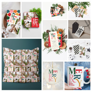 Cartão De Festividades Com Dobra Tripla Natais vintages vermelhos tradicionais multifoto