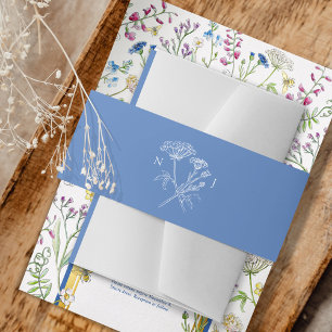 Convite Casamento branco branco verde-botânico do Cornflow