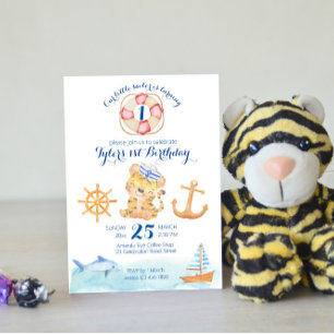 Convite Cor d'água pastel do tema marítimo náutico