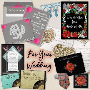 Convite Tuxedo - Art Deco - Black and Silver - Casamento