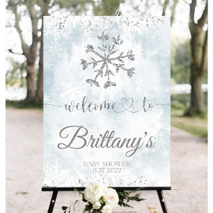 Convite Chá de fraldas de inverno em floco de neve