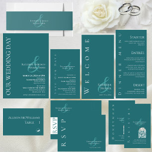 Convite Modern Simple Wedding-Emerald Green-