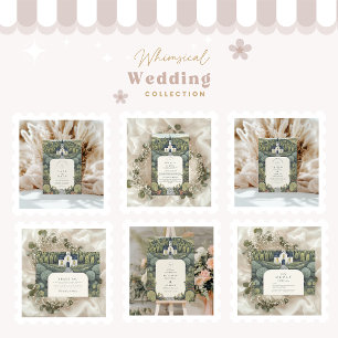 Cartão De Informações Detalhes do Casamento da Floresta da Capela Whimsi