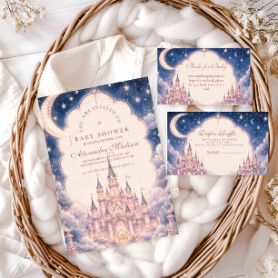 Cartão De Informações Castelo Princesa Celestial Sorteio de Fraldas