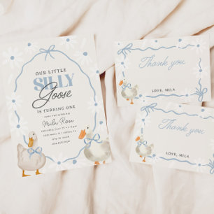 Cartão De Agradecimento Aniversário da Coquete do Bobo Azul