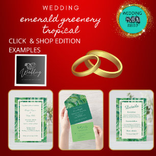 Convite casamento tropical de esmerald greenery