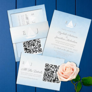 Convite Casamento Aquarela Água Encontra Céu