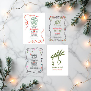 Convite Doodles de Joy! Festa de Natal Desenhada à Mão Bra