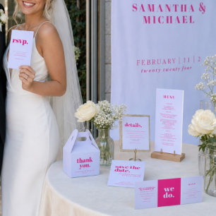 Convite Casamento Moderno Rosa Lilás Bege Tom Terroso Mini