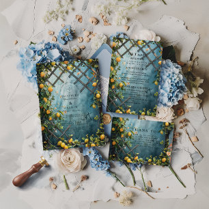 Cartão RSVP Casamento no Jardim de Flor de Laranjeira Azul