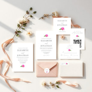Adesivo Redondo Casamento Minimalista Clássico Rosa Pink