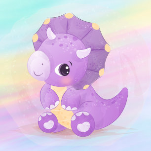 Convite Dinossauro Roxo, Dinossauro, Chá de fraldas De Art