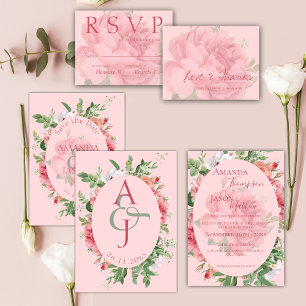 Ímã Convite bonito de Casamento Rosa Floral