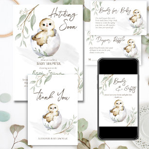 Cartão De Agradecimento Atacando em breve o chá de fraldas primavera de pá