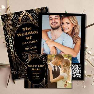 Reserve A Data Foto Geométrica Arte Deco Casamento