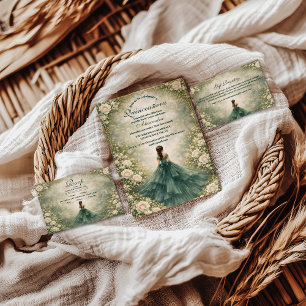 Convite Jardim Esmeralda Rosa Quinceañera