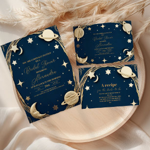 Cartão De Informações Chá de panela da Lua Dourada do Crescente Celeste 