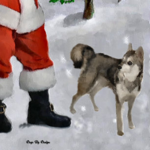 Cartão De Festividades Presentes de Natal do Klee Kai no Alaska