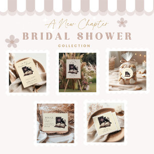 Adesivo Redondo Um novo capítulo começa a chá de panela escura